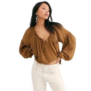 NWT! Free People Banda Blouse Trinity Space SMALL